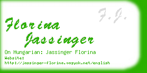florina jassinger business card